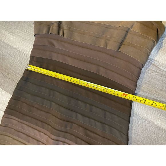 Tadashi Shoji Tiered Ombre Brown Gold Dress, Size Small Petite, MSRP $350 - Picture 8 of 10